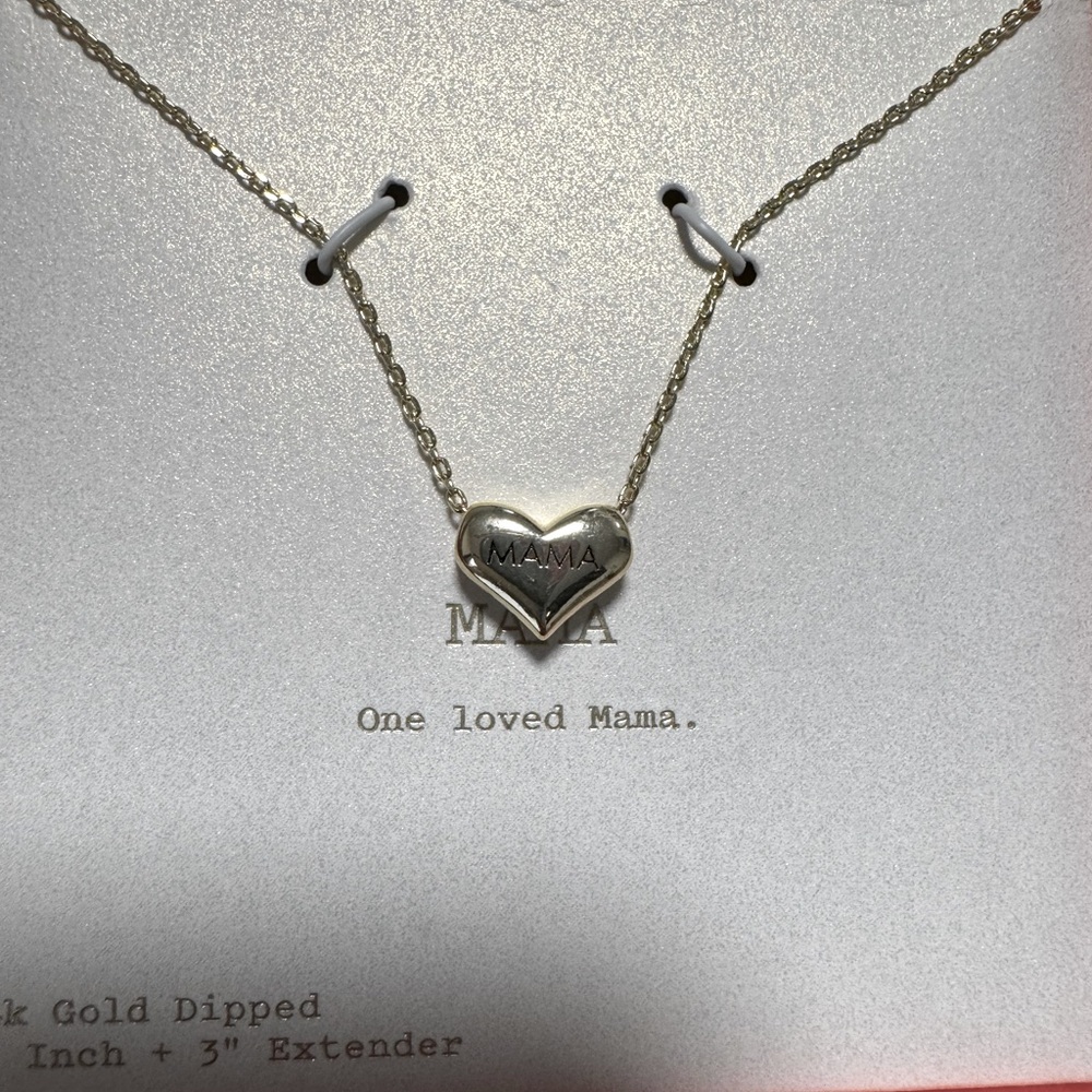 A New Day Mama Heart Necklace in Gold
